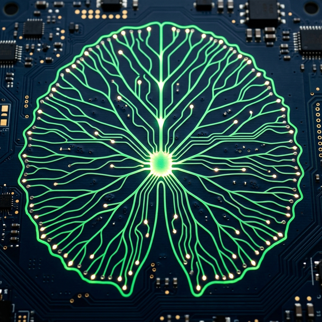 Lilypad as a circuit board — organic learning, silicon memory
